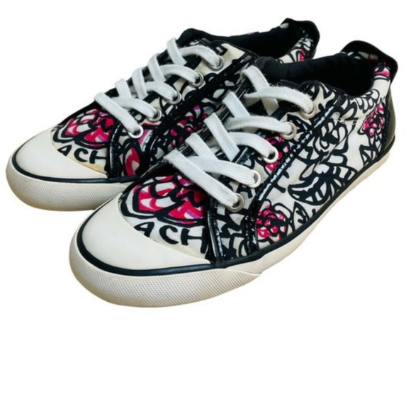 COACH - Vintage Poppy Barrett Graffiti Floral Sneakers - Picture 1 of 4